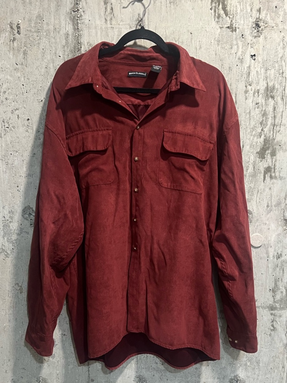 Casual Men's Red Button-Up Shirt